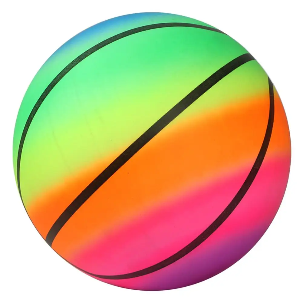 1 Pcs Rainbow Beach Ball Inflatable Summer Beach Ball Garden Pool Net Rubber Kids Beach Rainbow Swim Volleyball Game Toy K3D5