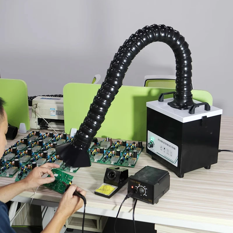 Solder Fume Purifier Maintenance Station Soldering Iron Laser Marking Fume Purifier Desktop Small Soldering Smoke Machine