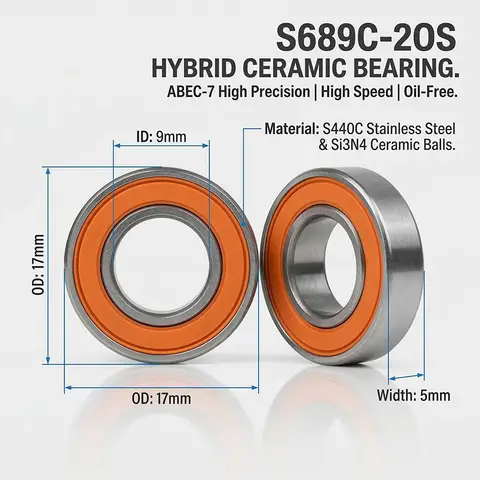 10pcs Stainless Steel Hybrid Ceramic Bearings 9x17x5 S689C 2OS Ceramic Bearing S683 S684 S685 S686 S687 S688 S689 2RS RC Bearing