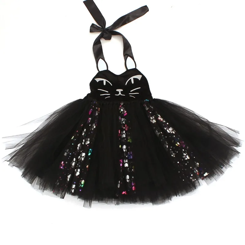 Niedliches rosa-schwarzes Katzenkleid für Kinder, Cosplay-Tutu-Rock, Tanzkostüm, Ohren, Schleife, Schwanz, Mädchen-Performance-Outfit, Geburtstagsparty-Outfit, Geschenk – Detail 19