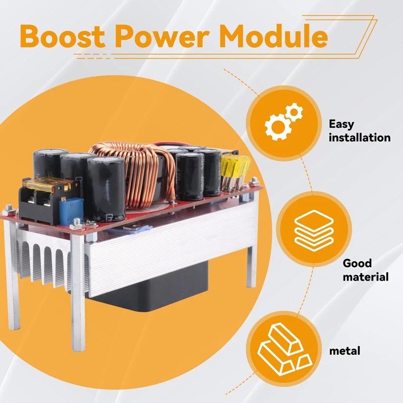 

A04R 1800W DC DC Voltage Converter CV Boost Converter Step Up Adjustable Module Power Supply 40A 10V-60V to 12V-90V Regulator