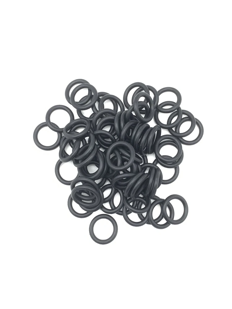 Black EPDM O Rings, resistência a ácidos e álcalis, resistência à água, resistência à fricção, CS 1.6mm, OD 6.5 ~ 19.5mm, 50Pcs