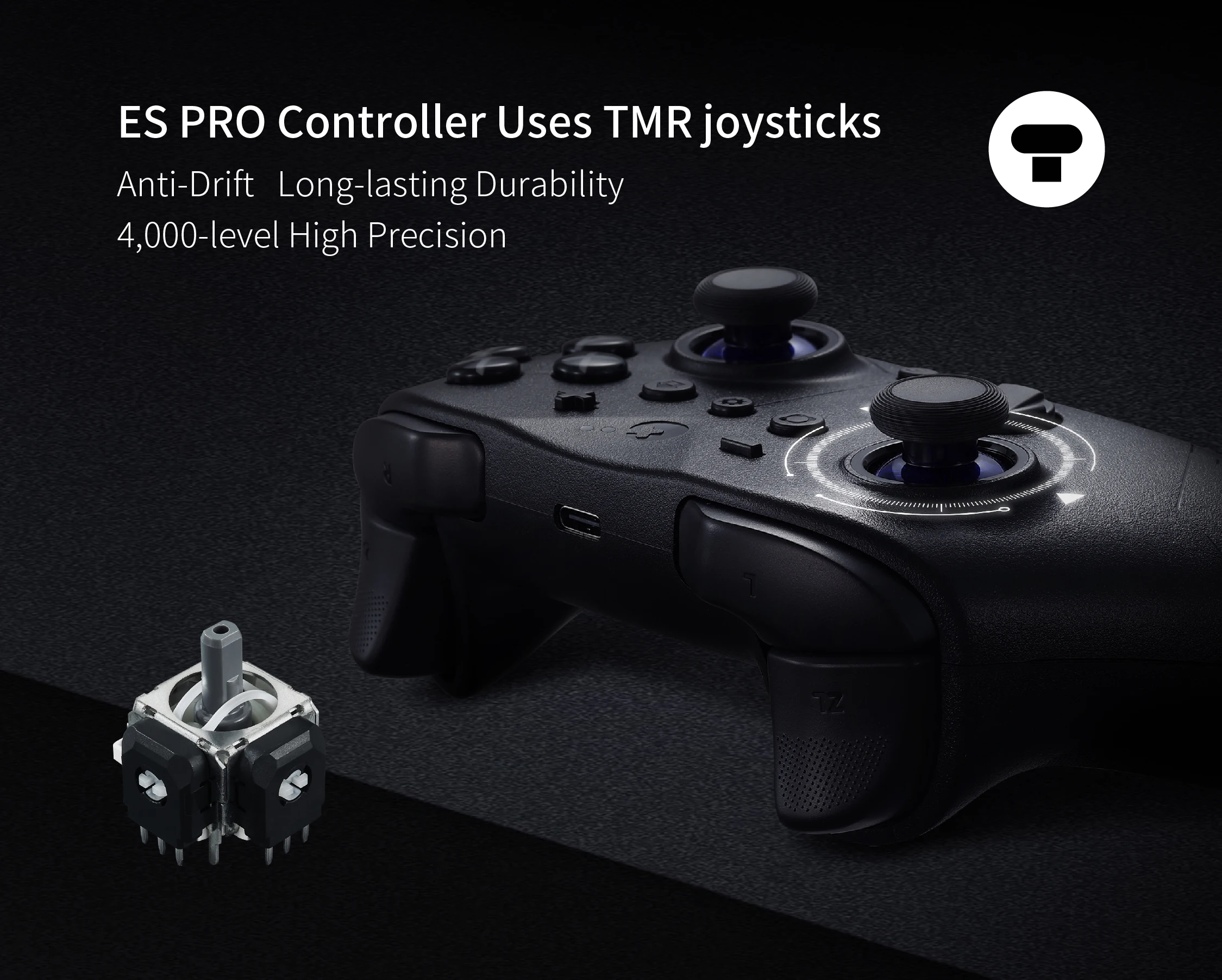 GuliKit ES Pro E-Sports Wireless Gamepad für Nintendo Switch 1/2 - TMR Joystick Kompatibel mit PC Windows Android iOS MacOS – Detail 8