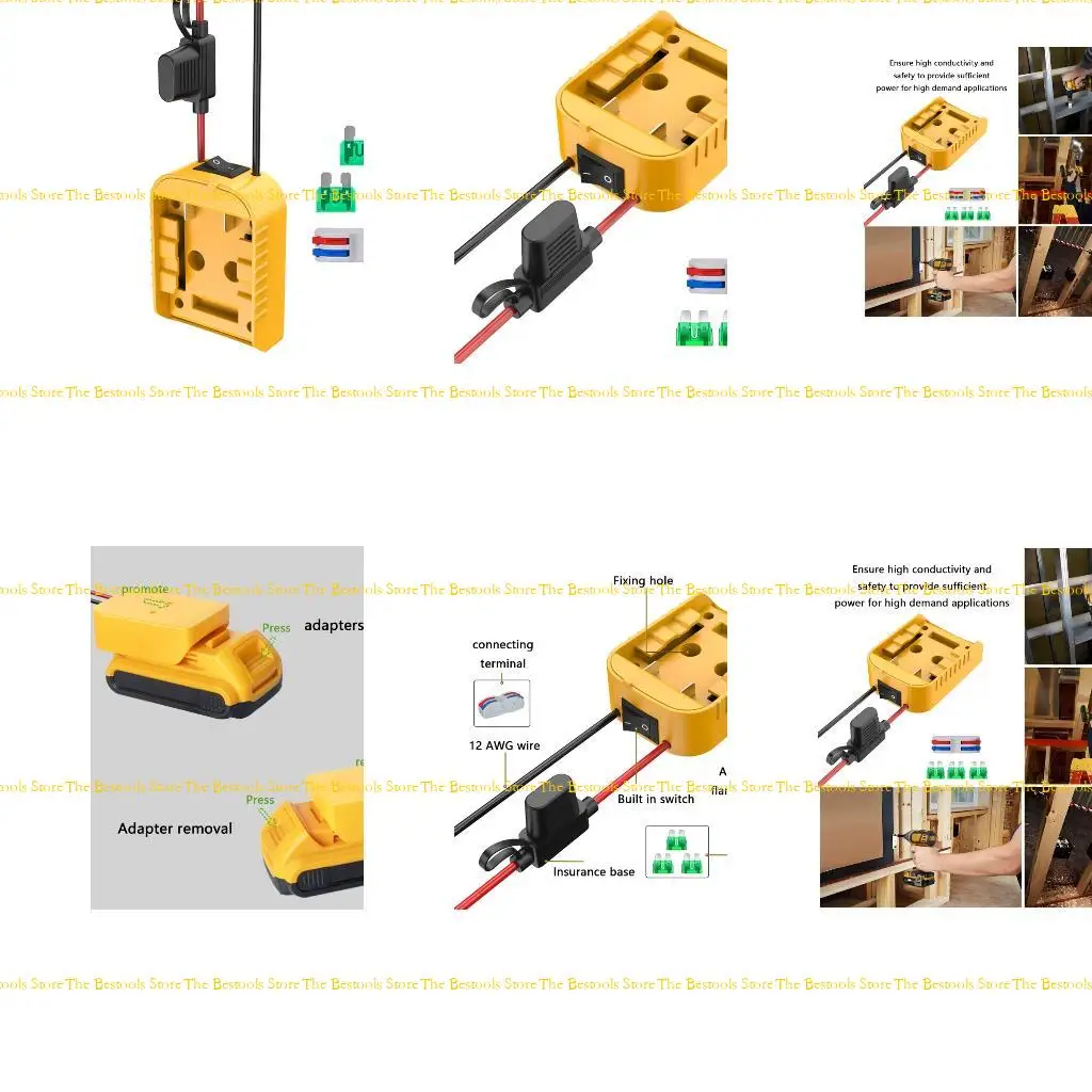 

12PF Battery Adapter Connector for 18/20V Battery DIY Power Supply Power Wheel Tool