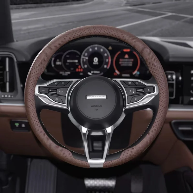 

High Leather Braid on Car Steering Wheel Cover Wrap for Haval H9 2015 2016 2017 2018 2019 2020 2021 2022 2023 2024 2025 Stylling