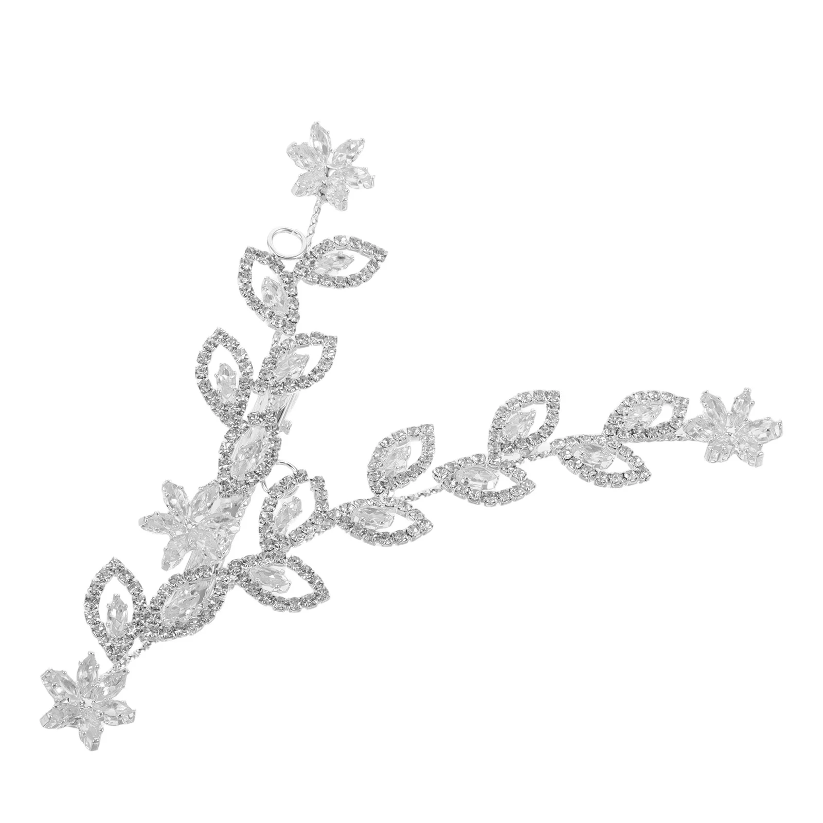 

1 Set Rhinestone Leaf Pin Bridal Wedding Accessories Bride Side Clip For Women Prom Decoration Bride Jewelry Wedding Headpiece