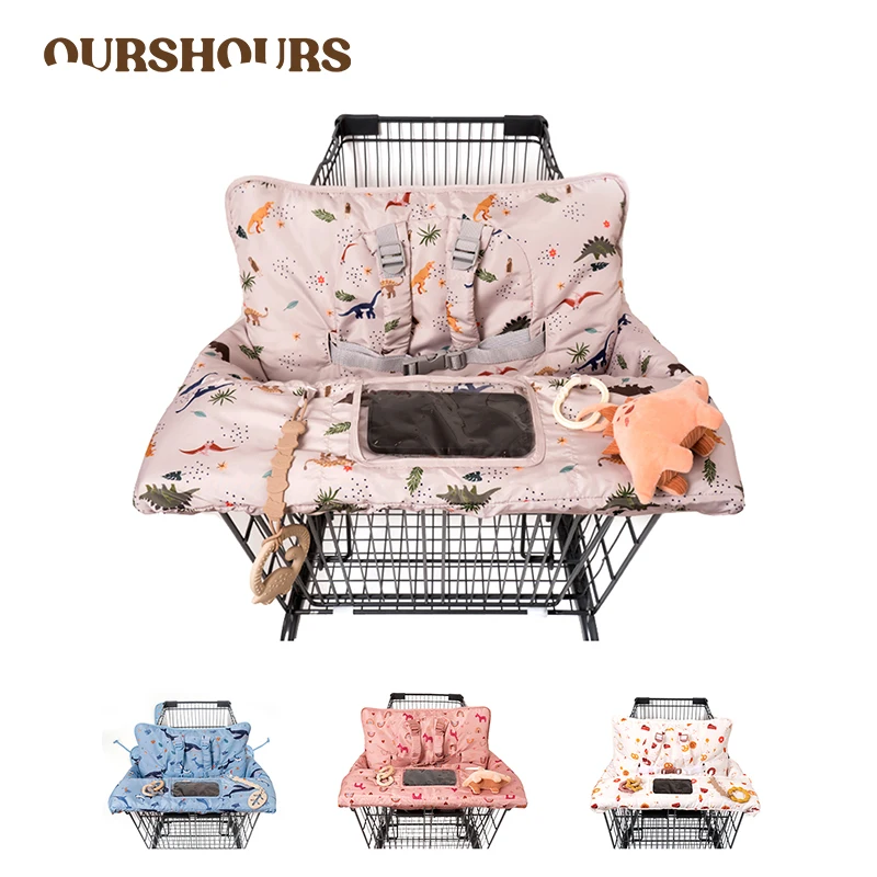 Multifunctional Baby Shopping Cart Cover with Safety Strap High Chair Cover Portable Grocery Cart Covers for Infants Toddlers