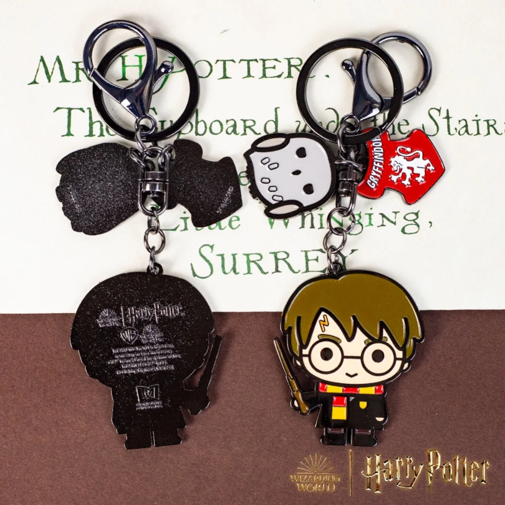 Genuine Harry Potter Metal Keychain Cartoon Hermione Ron Bag Hanging Ornament for Friends Fans Birthday Gifts