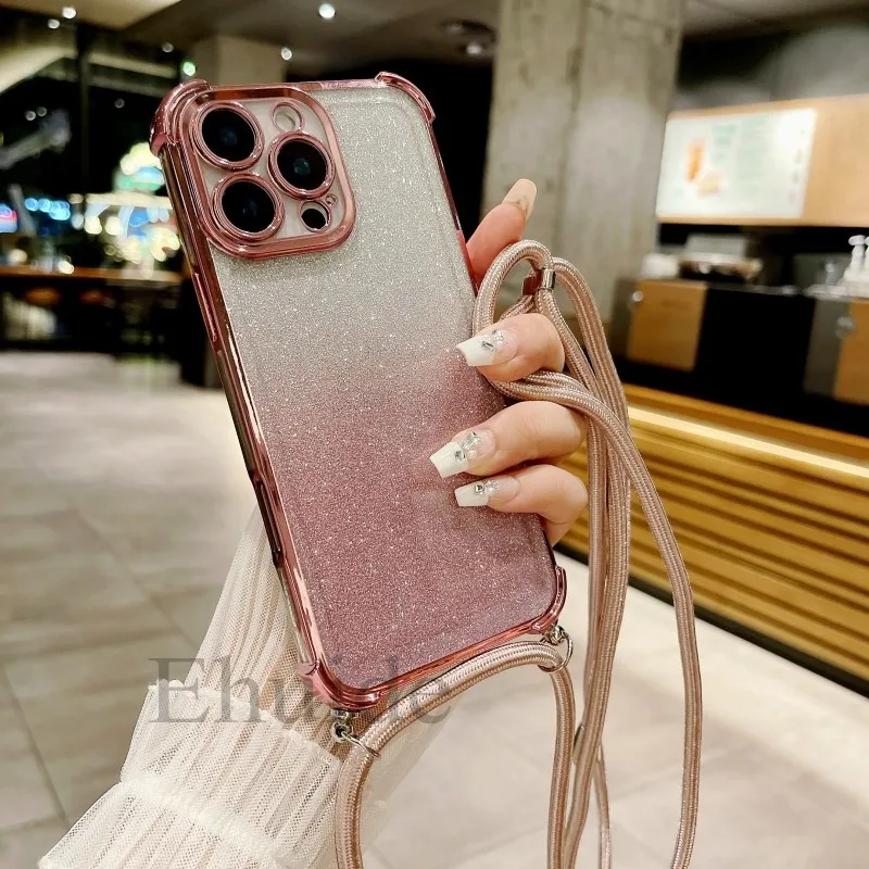 Glitzernde, stoßfeste, transparente Crossbody-Hülle mit Trageschlaufe für Samsung Galaxy A55 A35 A36 A15 A54 A57 A37 A17 A56 A16 – Detail 11
