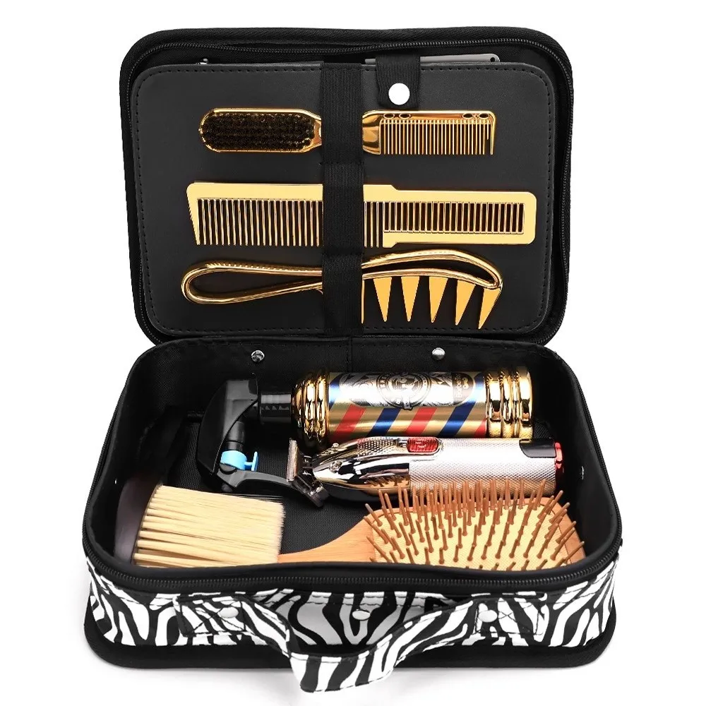 

Hairdressing Stripe Barber Box Large Capacity Makeup Bag Hairdressing Tool Storage Bag Toolkit Portable Beard Trimmer Case Salon