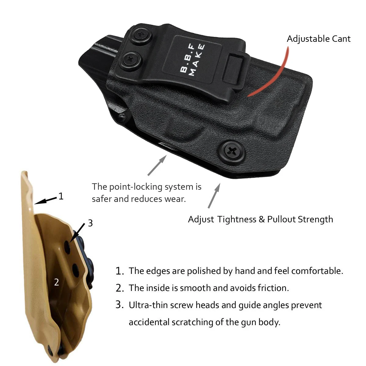 Imagem -03 - Coldre de Cintura com Laser Integrado Dentro Bodyguard 380 Iwb Kydex para s & w m & p Bodyguard 380