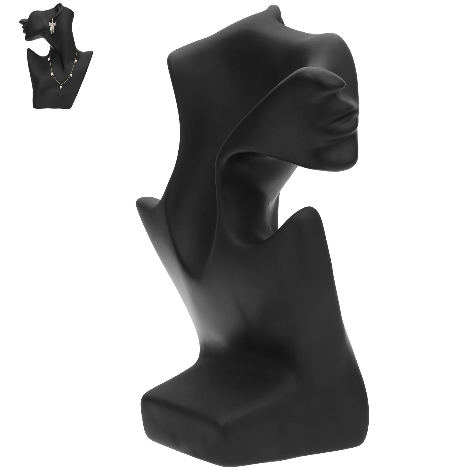 Busto Metade Rosto Jóias Display Stand, colar titular, resina Manequim Brinco Rack