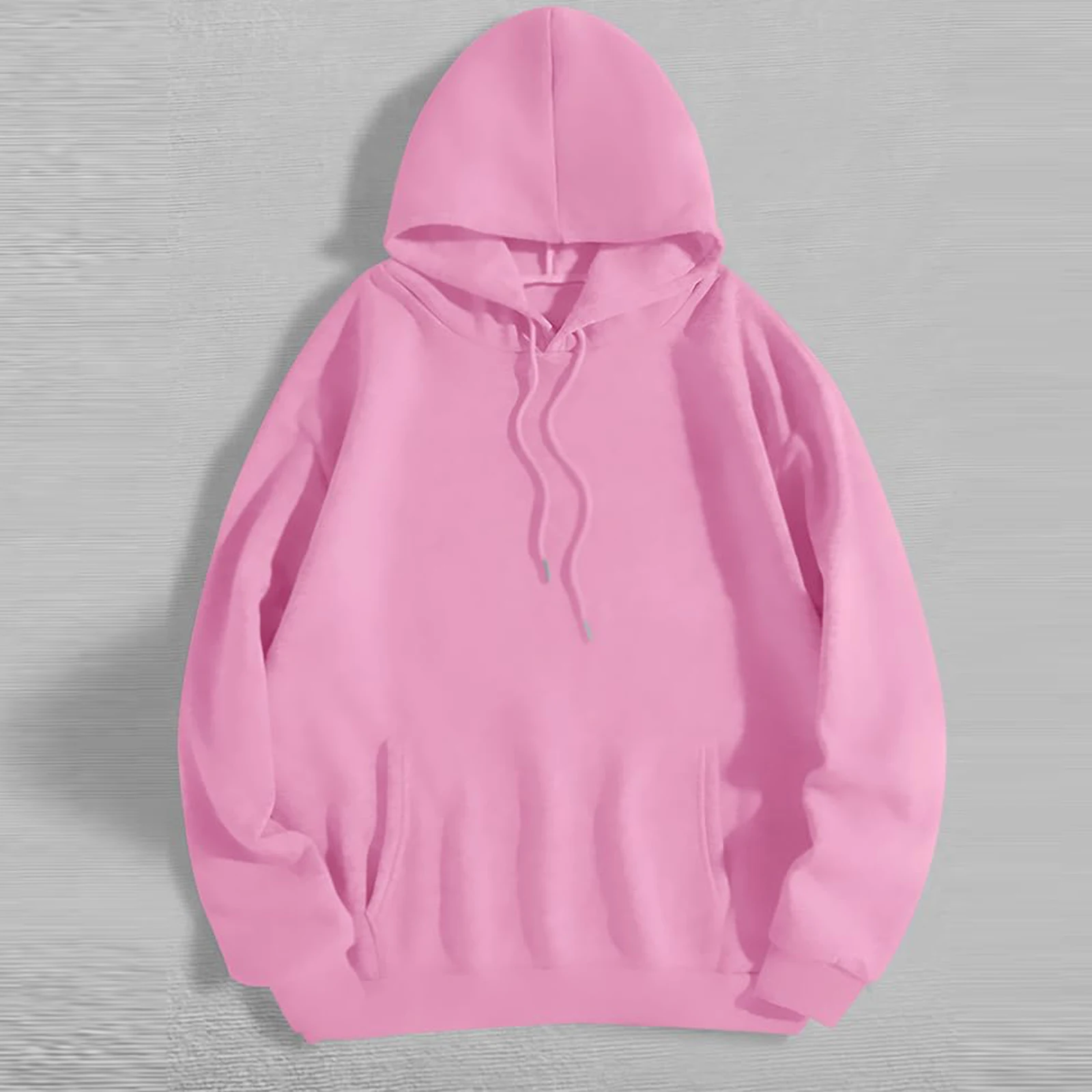 Tops para mujer, moda informal, manga larga, cuello redondo, Sudadera con capucha, Jersey, Top con bolsillos, sudaderas con capucha, ropa de invierno para mujer