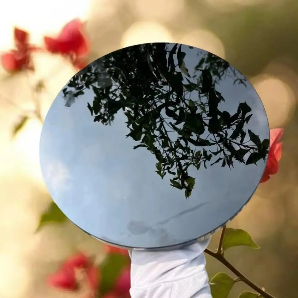 

Black Obsidian Scry Mirror Polished Round Plate Crystal Healing Stone for Divination Meditation Ritual Tools