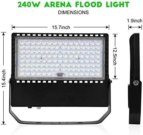 Luces LED de 36000LM para exteriores, luz de inundación con ángulo de iluminación más amplio equivalente a 1500 vatios, 100-277V, 240W