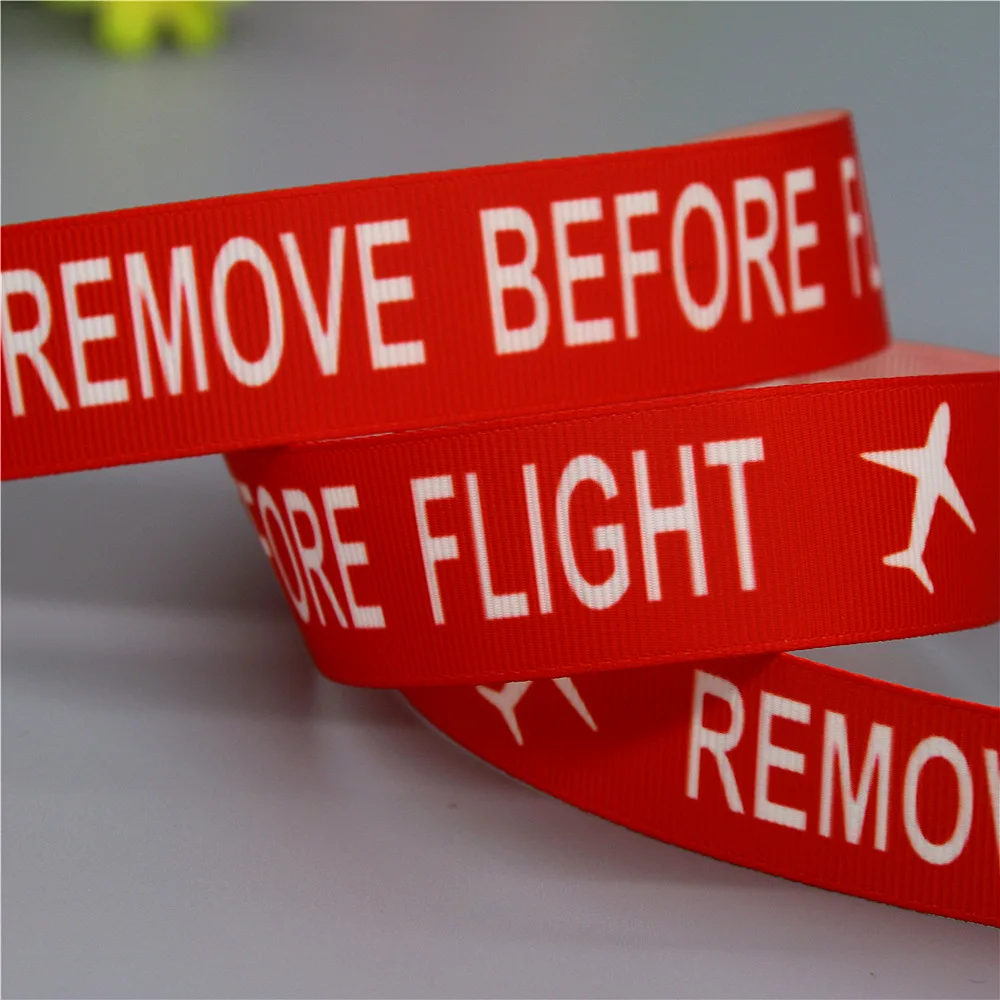 DHK 50yards Remove Before Flight Elect Hope Faith Printed Grosgrain Ribbon Accessories Headwear Decoration Collar DIY S2439