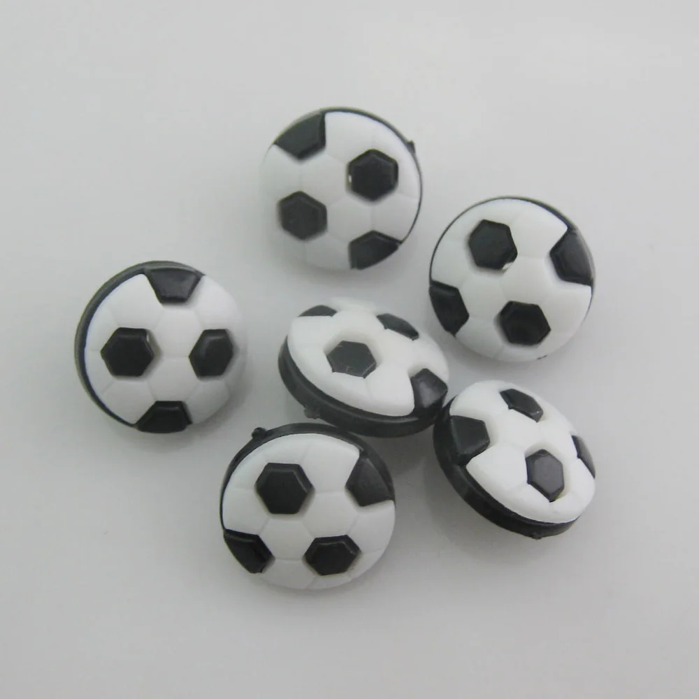 NBNOAN 50Pcs 13MM Combined Football Style Nylon Black Buttons For Children Clothes DIY Sewing Accessories