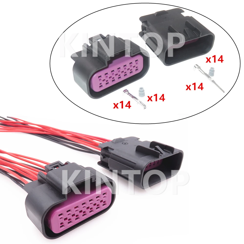 1 Set 14 Pins AC Assembly Car Waterproof Power Socket With Wires 15326856 15326861 Auto Urea Pump Assembly Wire Harness Plug