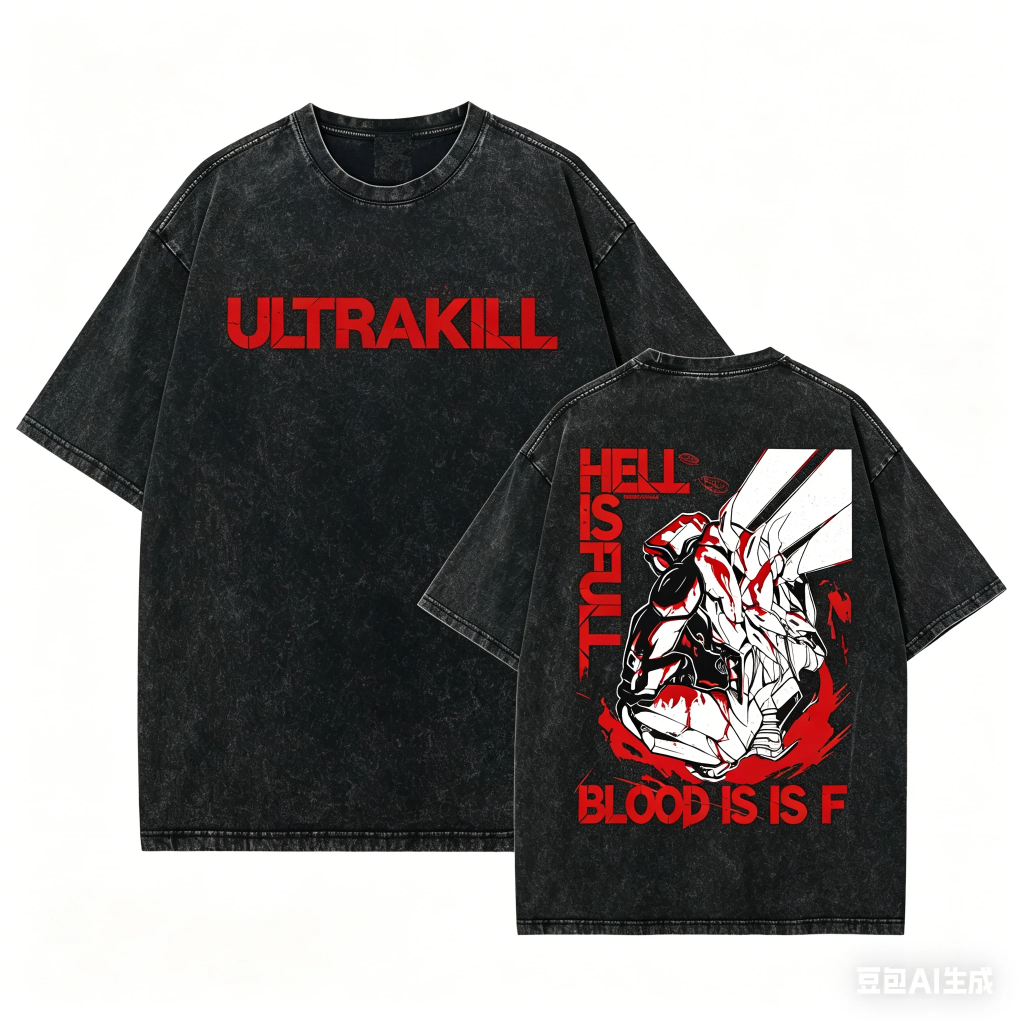 Hot Sale ULTRAKILL Graphic T-shirt Gothic Aesthetic Streetwear Unisex Oversized Summer Cotton Washed Retro Tee Clothing Tops