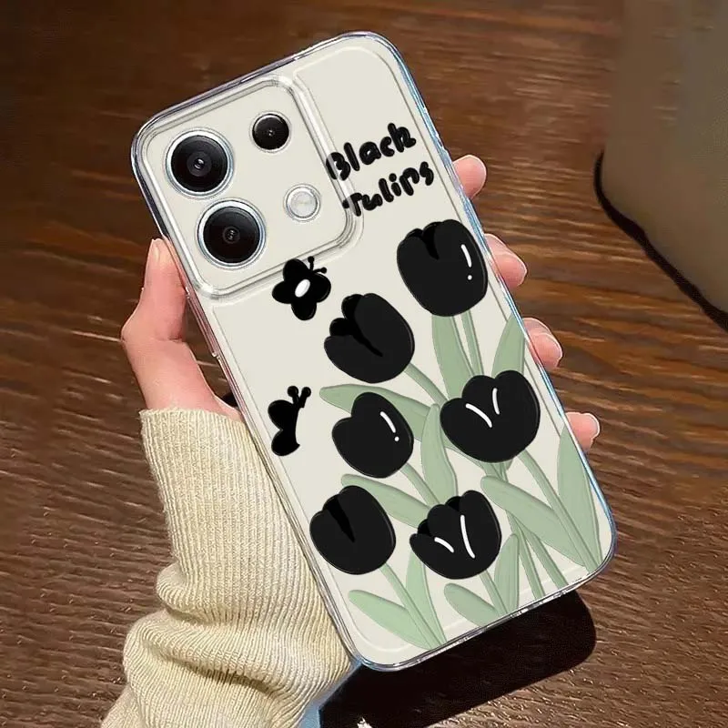 

Beautiful flower design For Xiaomi Redmi 10 11 K30 K40 K50 K60 K70 Pro Prime Plus Ultra Zoom 5G TPU Transparent Phone Case