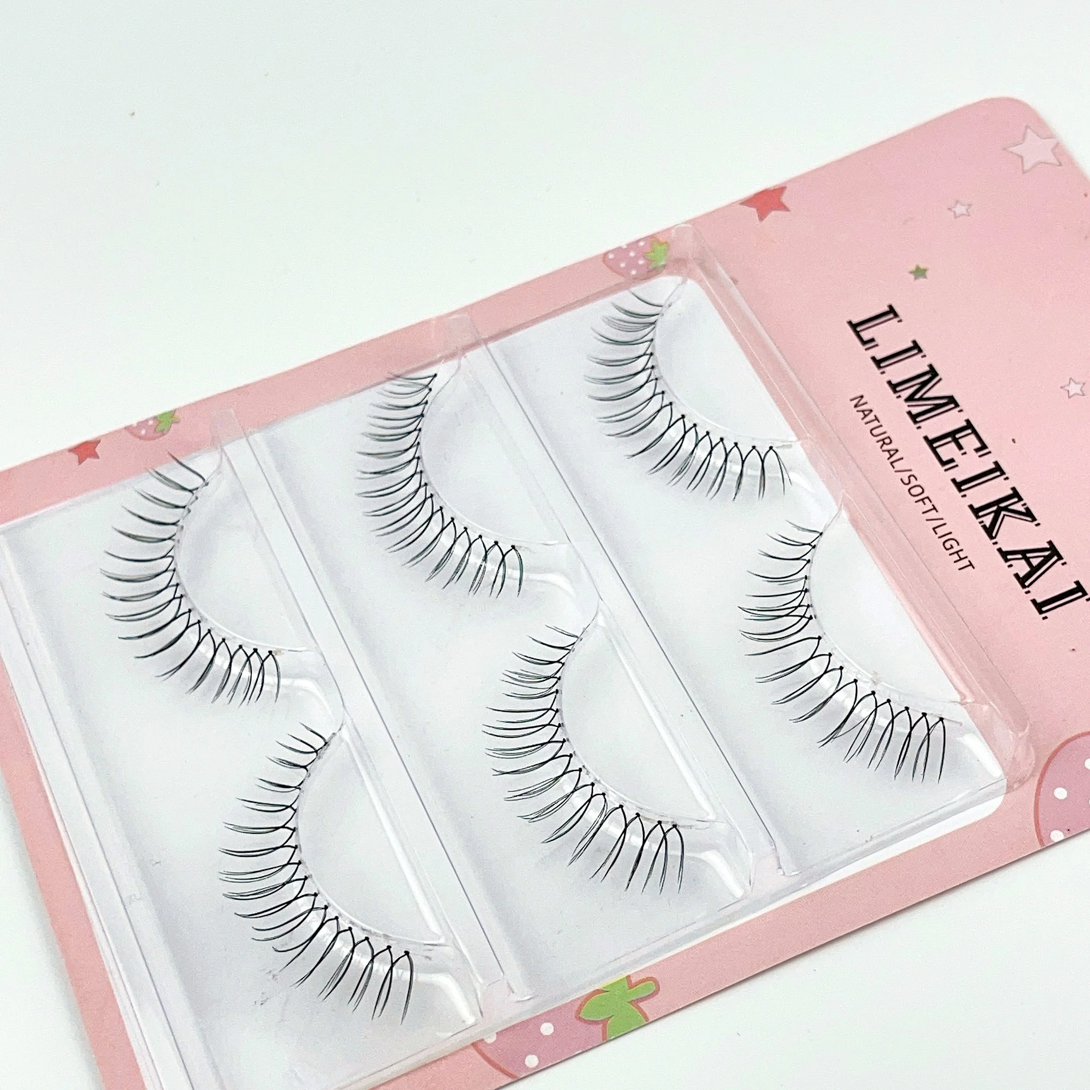 3 paia di ciglia finte a forma di U, morbide e confortevoli fatte a mano, aspetto naturale, trucco occhi, ideale con penna eyeliner