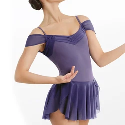 2024 New Purple Modren Lyrical Dance Wear Women's Belly Dance Suit Top with Skirt Leotard Contemporary Performance Costume Adult