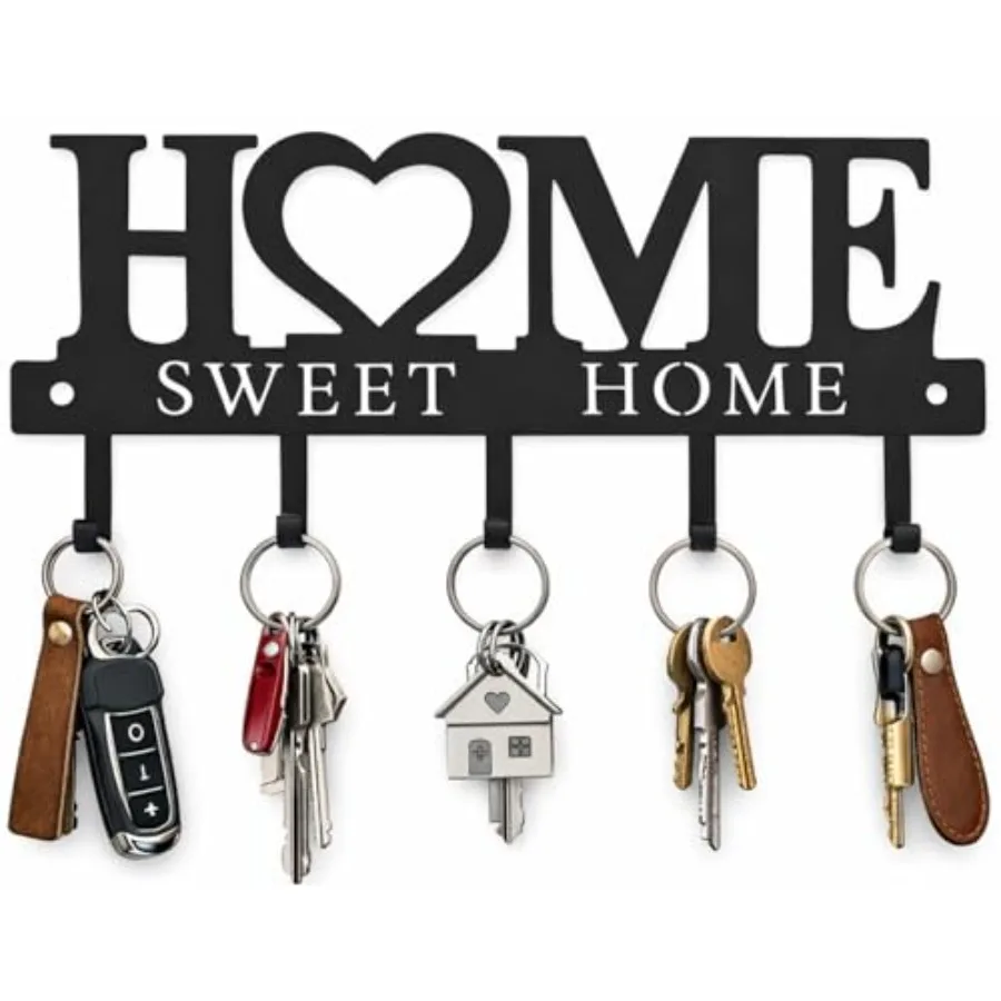Stylish Wall Mounted Key Holder Hooks Organizer