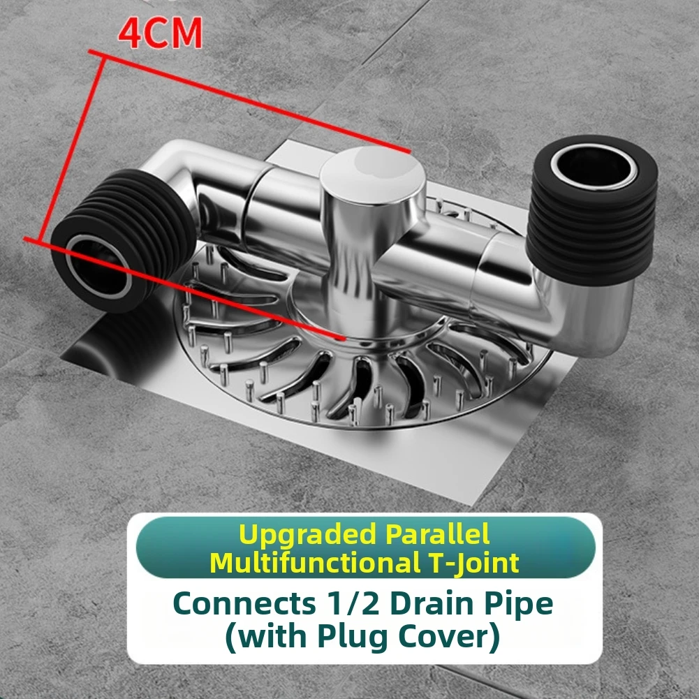 Washing Machine Drain Pipe Adapter 3-Way Splitter with Anti-Backflow Waterproof Design for Flexible Installation