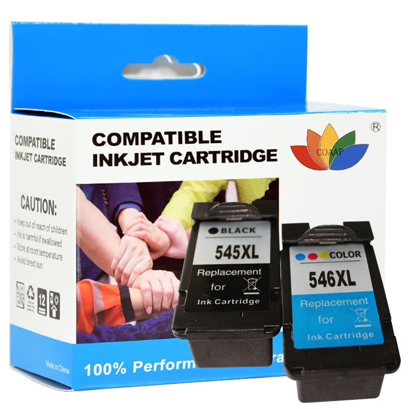 Remplacement de cartouche d'encre 545XL 546, pour imprimante Canon Compatible 545 546XL MG2500 MG2550 MG2450 MG2550 MG2450 MX490 MX494 Pixma