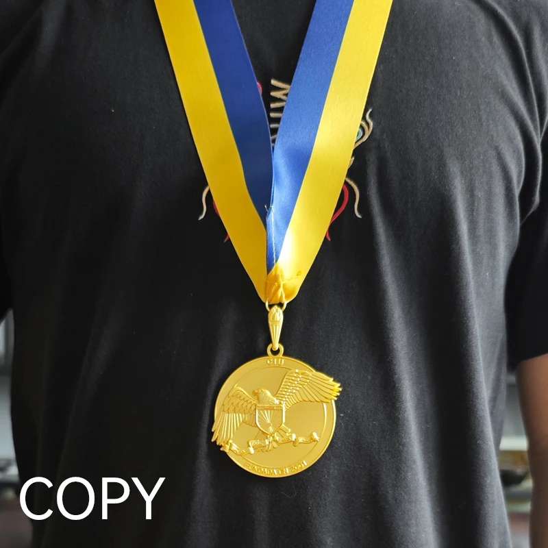 شعار مخصص ميداليات رياضية الذهب والفضة والبرونزية ميدالية معدنية تذكارية شخصية للفائز على المنافسة الرياضية #2