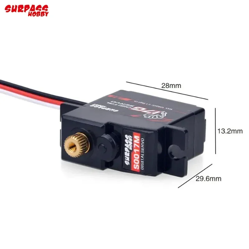 Surpass Hobby S0017M Digital Servo - 17g 1.8KG Metal Gear 4.8-6V 0.20s/60° for 1/16 1/18 RC Car Boat