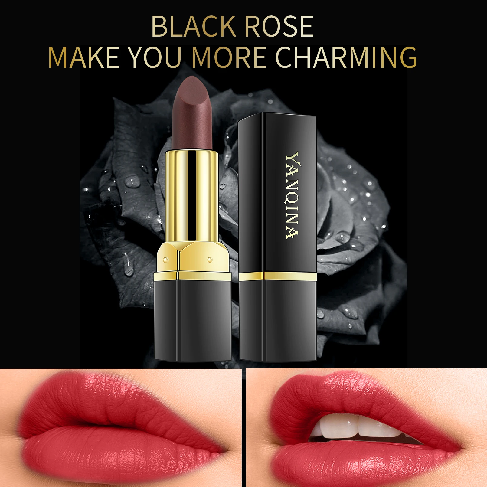 Black Rose Lip Temperature Color Changing Natural Long Lasting Waterproof Lipstick Cosmetics Woman Makeup