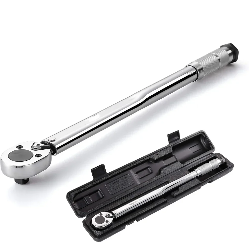 1/4 3/8 1/2-Inch Drive Click Torque Wrench 5-210N.m Square Drive Ratchet Wrench Repair Spanner Key Tool Box Set