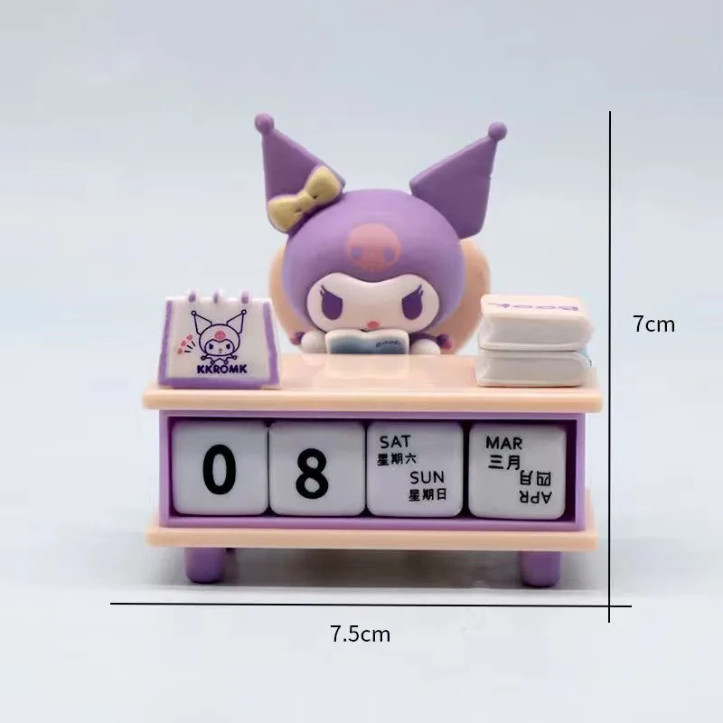 Sanrio Kuromi Pochacco Desk Calendar Series Ornaments Cute Pacha Dog Tabletop Ornaments Birthday For Children New Year Gift