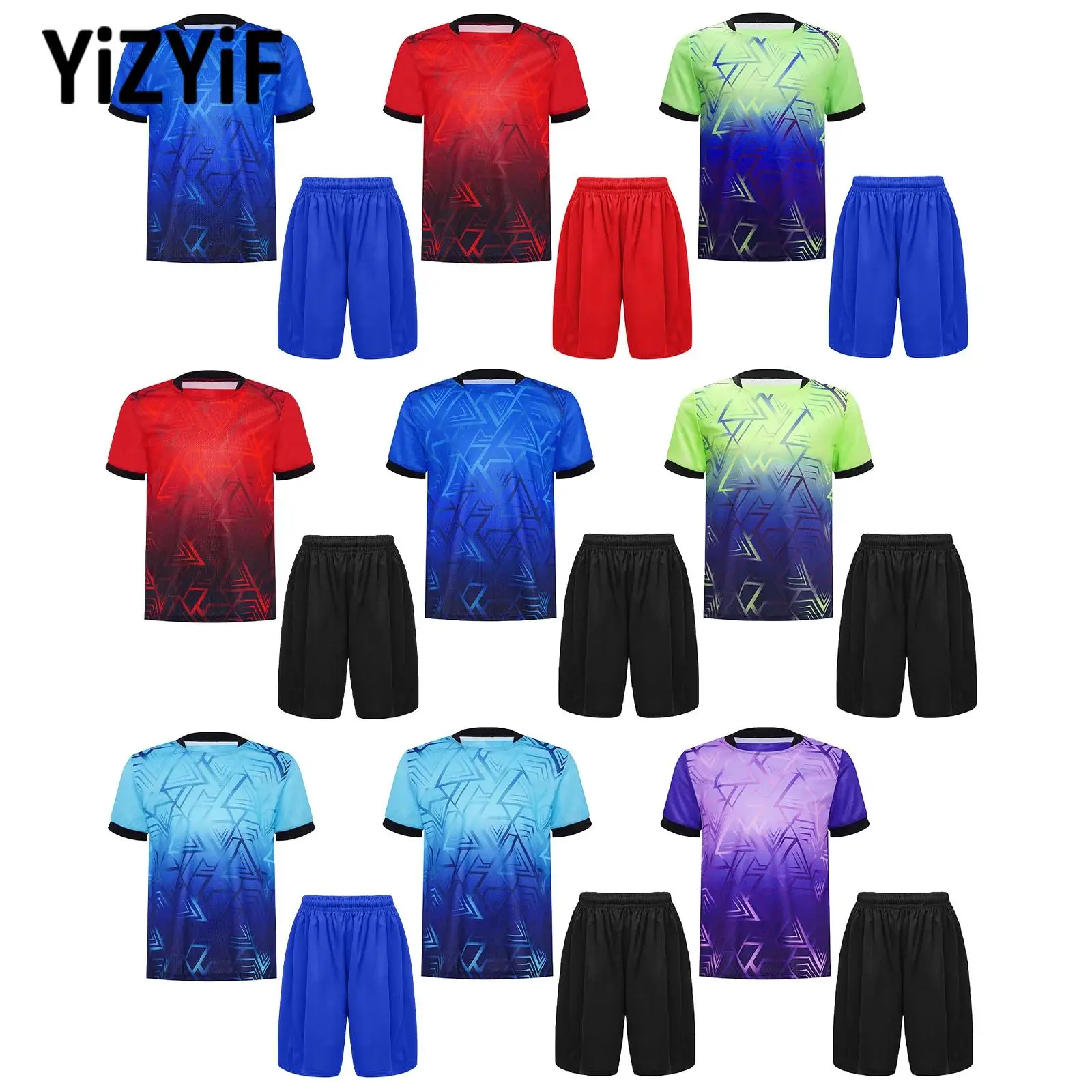 

2025 New Kids Boys Soccer Clothes Suit Children Jerseys Set Short Sleeve Football Uniform Two Piece Fashion Tracksuit Sportswear