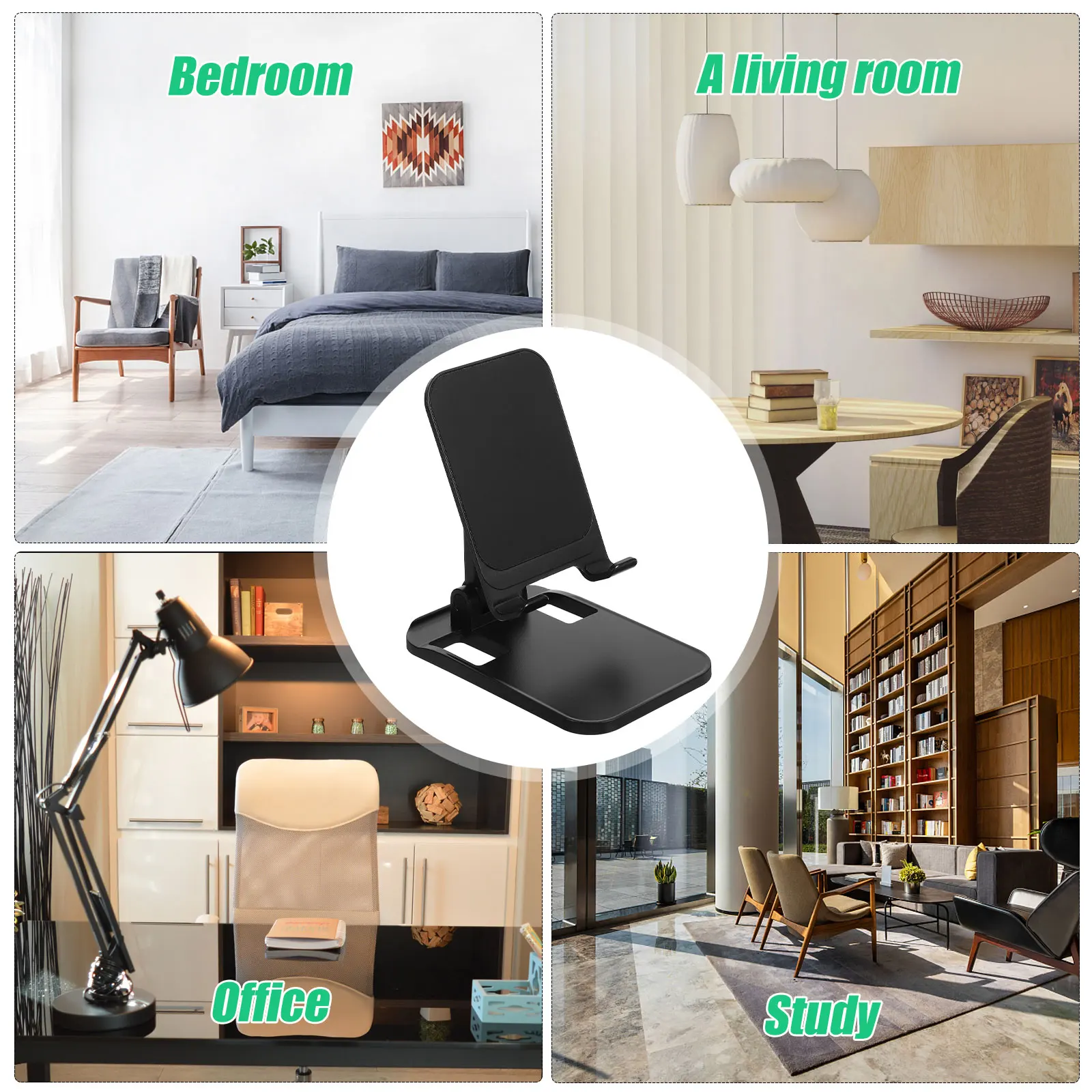 

Foldable Phone Tablet Holder 12.9 Inches Desktop St Black High Quality Durable Multipurpose Strong Capacity Adjustable Angle