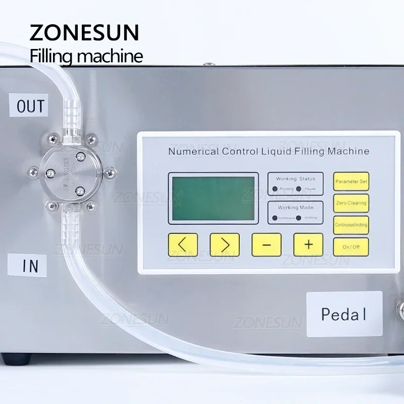 

ZONESUN ZS-MP251W Magnetic Pump Strong Acid Liquid Edible Oil Liquor Filling and Weighing Machine Milk Juice Water Bottle Filler