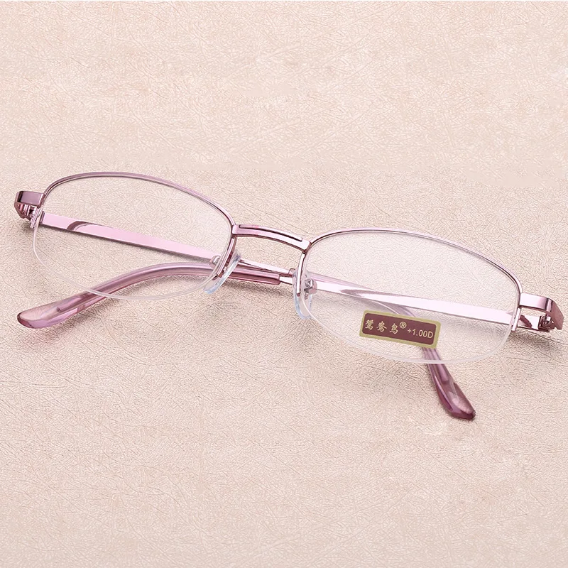 

Reading Glasses Women Half-frame Presbyopic EyeGlasses Metal Frame Anti-fatigue Eyewear +1.0 To +4.0 High Quality Gafas