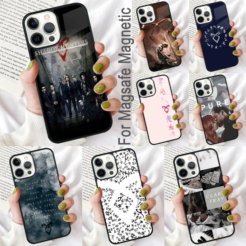 Shadowhunters TV Clary Fray Jace Magnetic Soft Phone Case for iPhone 16 Promax 15 Pro 13 14 Plus 11 12 Mini MagSafe Coque