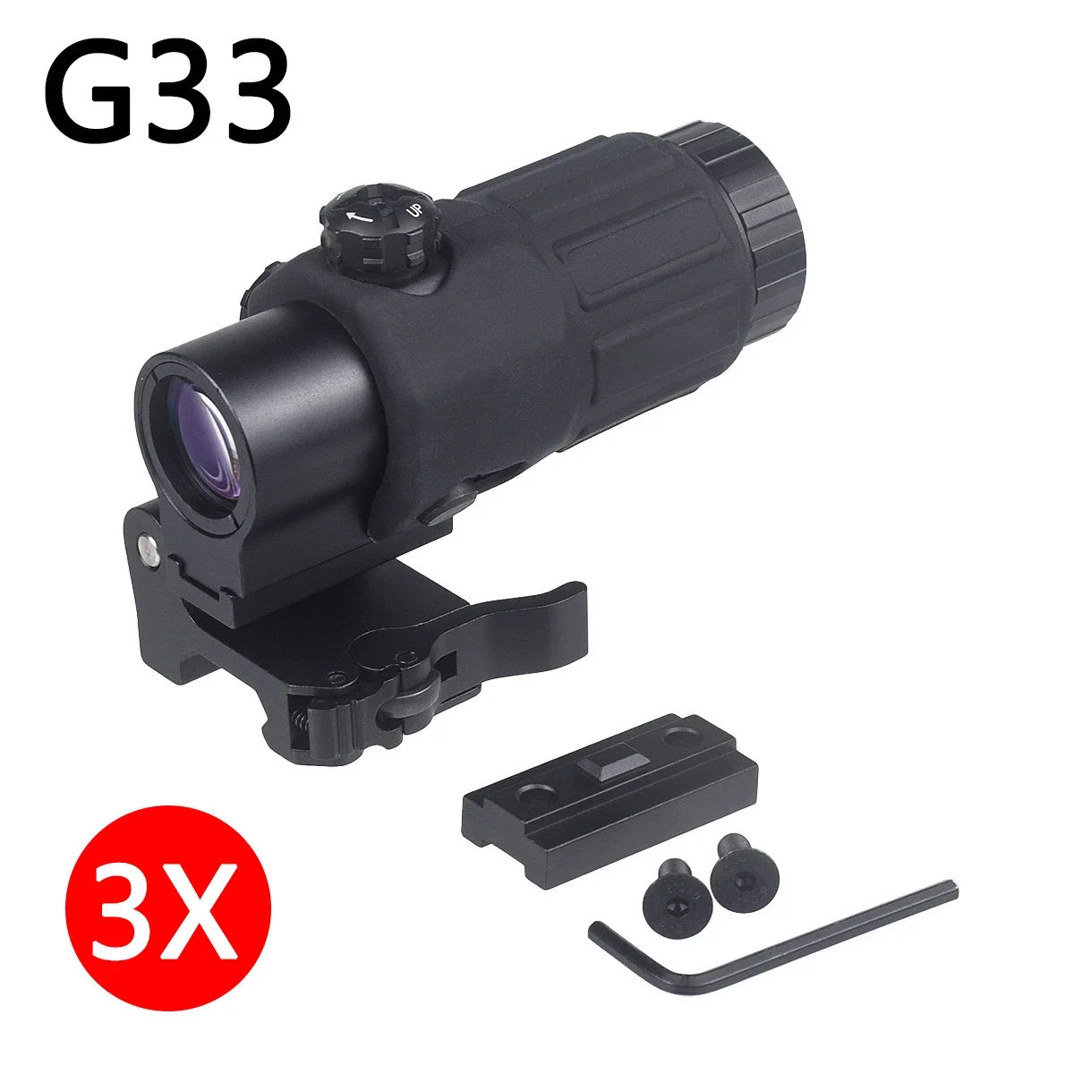 Tactical G33 G43 G45 Sight Fixed 3X 5X Magnifier Scope With Switch to Side Quick Detachable QD Mount Airsoft Hunting Unit Mount