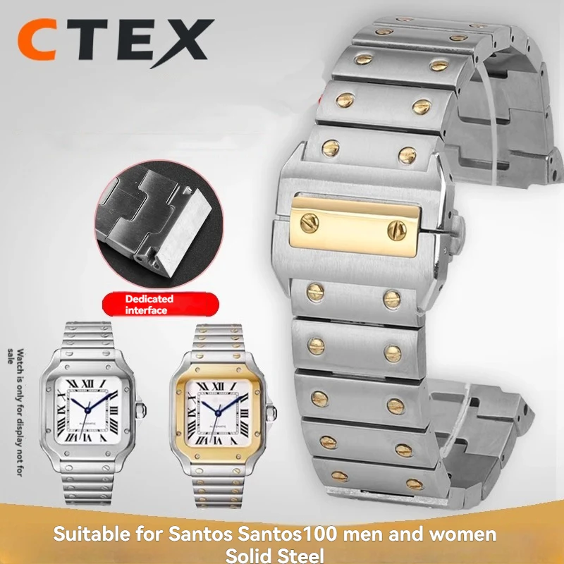 For Cartier Santos 100 WSSA0009 Santos100 Calebo men women Solid Stainless Steel Wristband bracelet 20 23mm Watch band Accessori