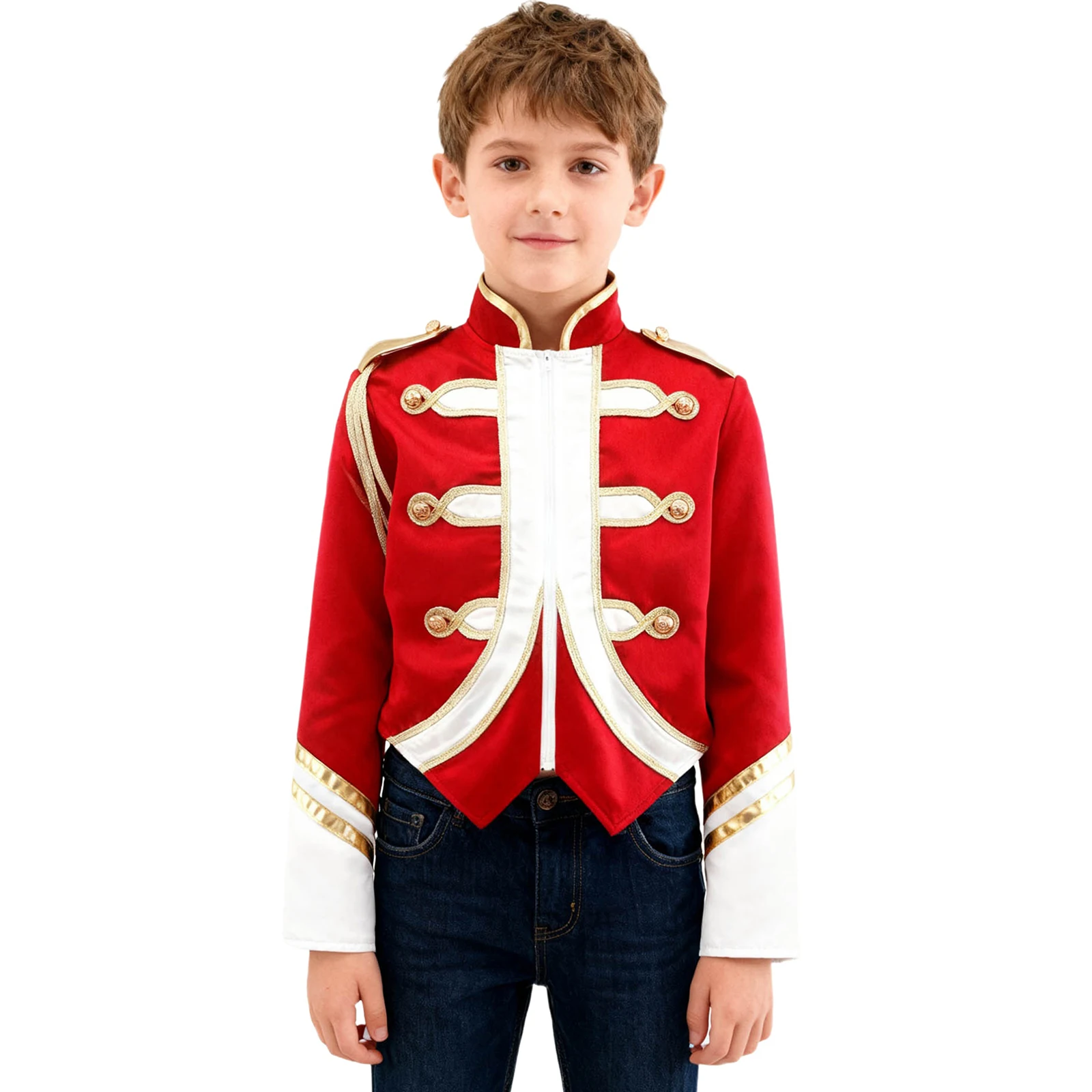 Boys Girls Drum Trumpet Honor Guard Team Uniform Royal Marching Band Jacket Circus Ringmaster Costume Long Sleeve Braided Coat