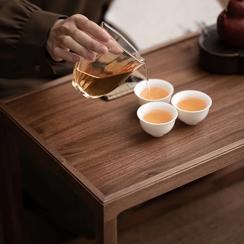 North American Black Walnut Solid Wood Tea Table Modern Zen Style Small Low Desk for Home Balcony Bay Window Living Room