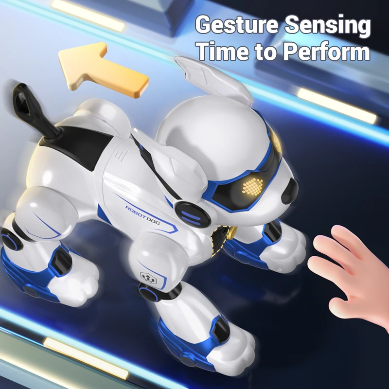 Funny RC Robot Electronic Dog Stunt Dog Voice Command Programmable Touch-sense Music Song Robot Dog for Boy Girls Children Toys