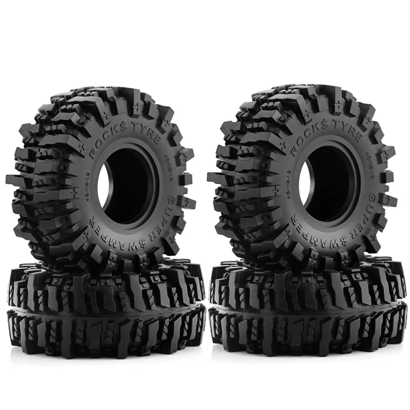 

A45F-4PCS 120MM 1.9In Rubber Off -Road Tyres Wheel Tires For 1: 10 RC Crawler Car Axial SCX10 90046 AXI03007 TRX4 Replacement Pa