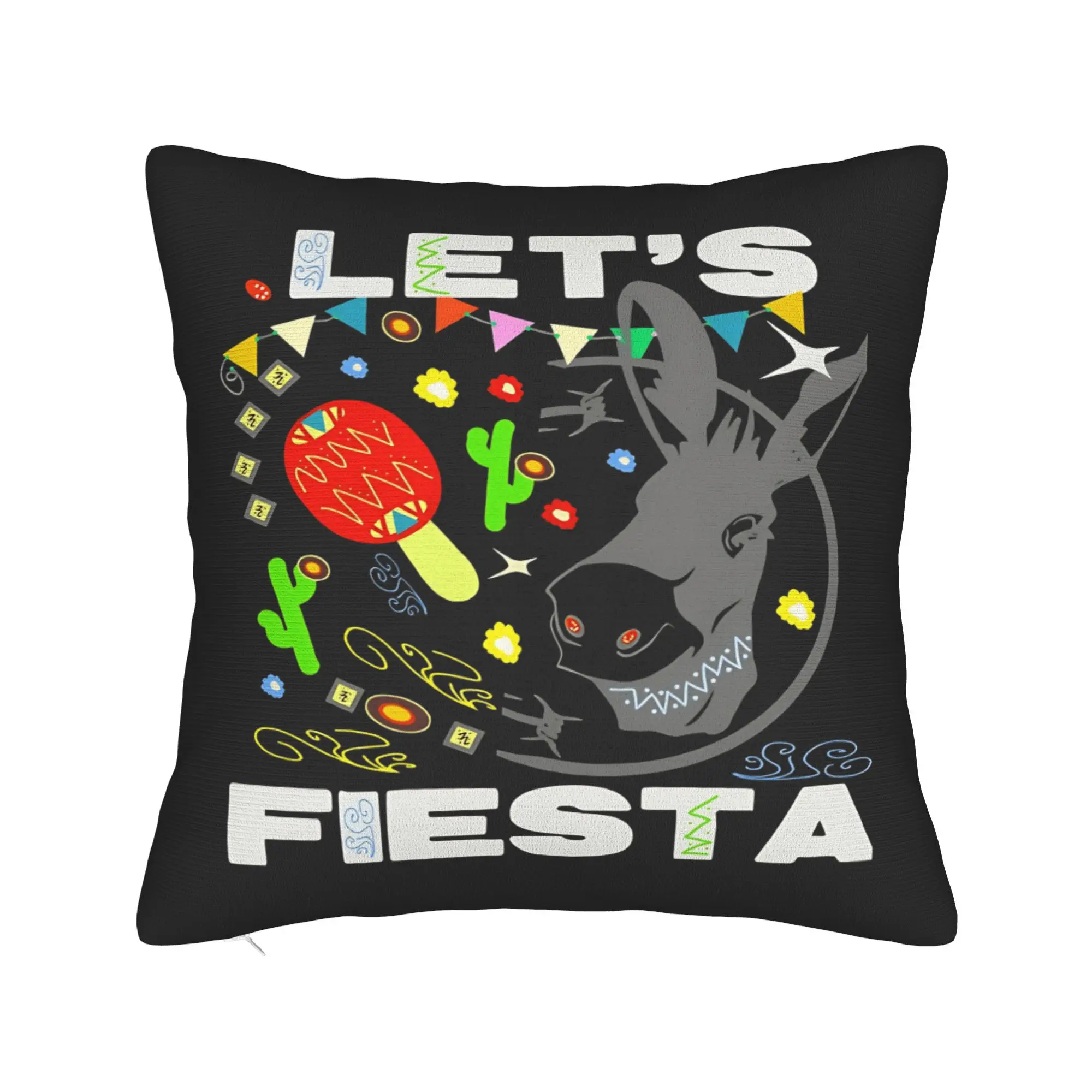 Let's Shirt Party Fiesta Pillow Cover  Morden Pillow Case For Sofa Bedroom Home Decor Comfy Pillowcases Gift Idea