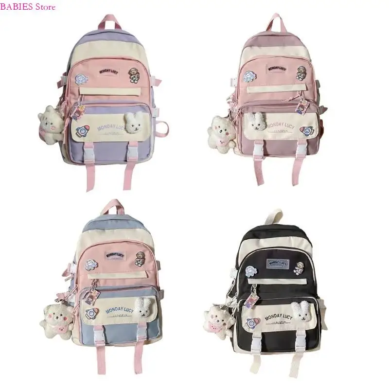 

C9GB Elegant Nylon Backpack School Bag Book Bag for Teenage Girls and Kids