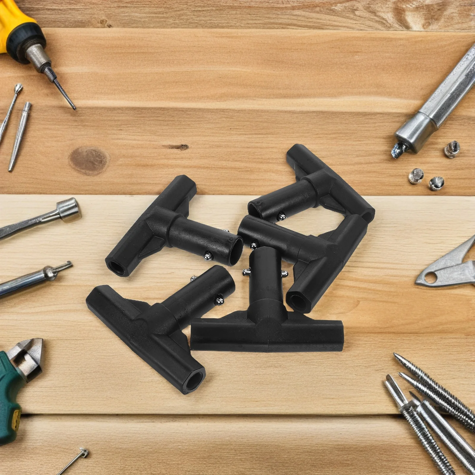 

6pcs T-Shaped Pipe Sleeves Pole End Caps Replacement Plastic Connectors For Indoor Outdoor Use Trampoline Parts Trampoline Pole