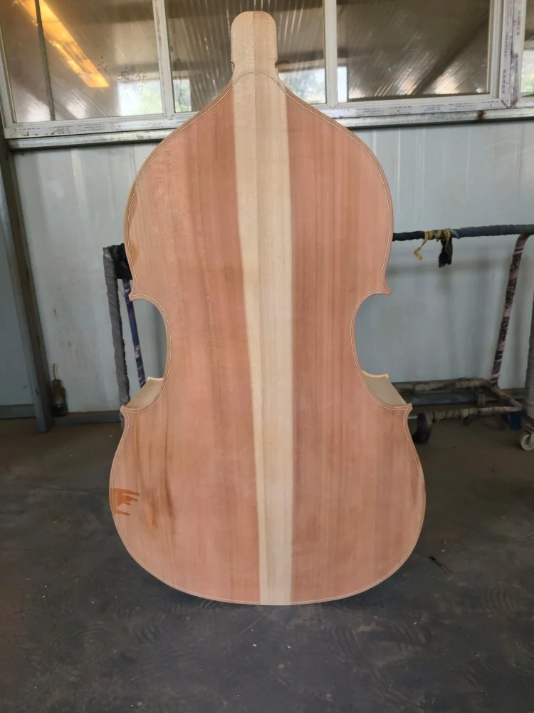 Bajo de 3/4 Tallado a Mano, Cuerpo Vertical Semiterminado, Tapa de Abeto y Fondo de Arce Hechos a Mano de Alta Calidad para Músicos