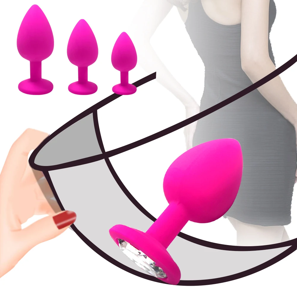 Anal Plug Butt Plug for Woman Men Soft Silicone 3 Different Size Sex Toys Bullet Vibrator Anal Unisex Gay Anal Toys for Adults